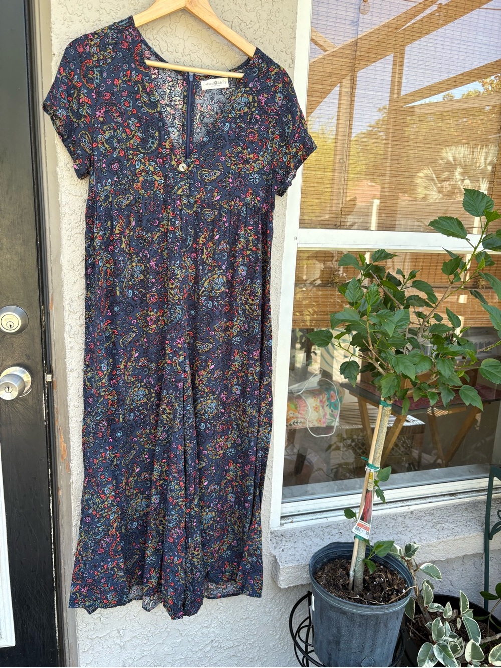 NATURAL LIFE Navy Floral Wide Leg Jumpsuit